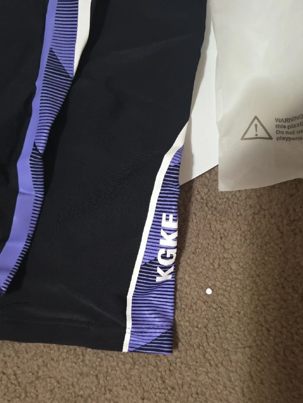 Boys' Black and Purple Swim Trunks with UPF 50